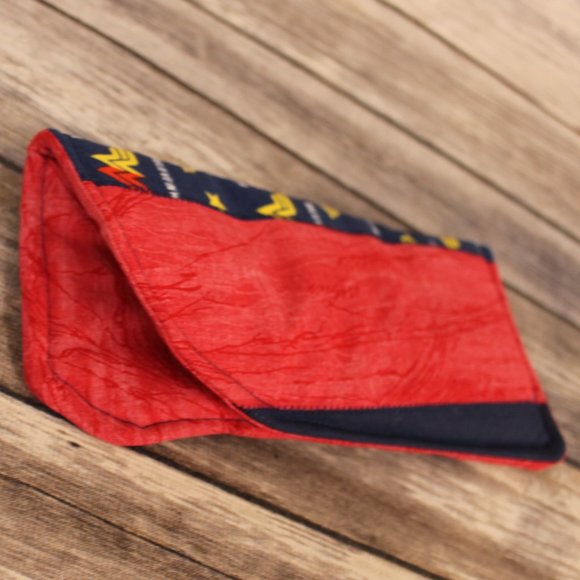 Wonderwoman Blue & Red Zippered Pouch and Sunglass Case- Matching Set -Handmade - Picture 6 of 11